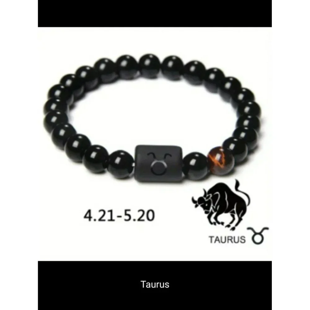 NWT - Taurus Tiger Eye Stone Bead Bracelet  (SKU 0119)